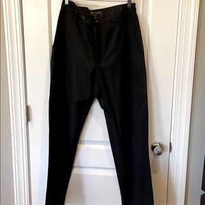 Black wool dress pant